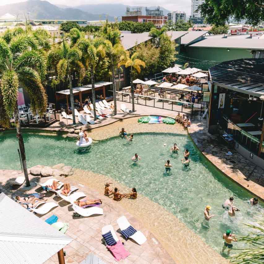 Pool view of Gilligan's Hotel & Resort Cairns