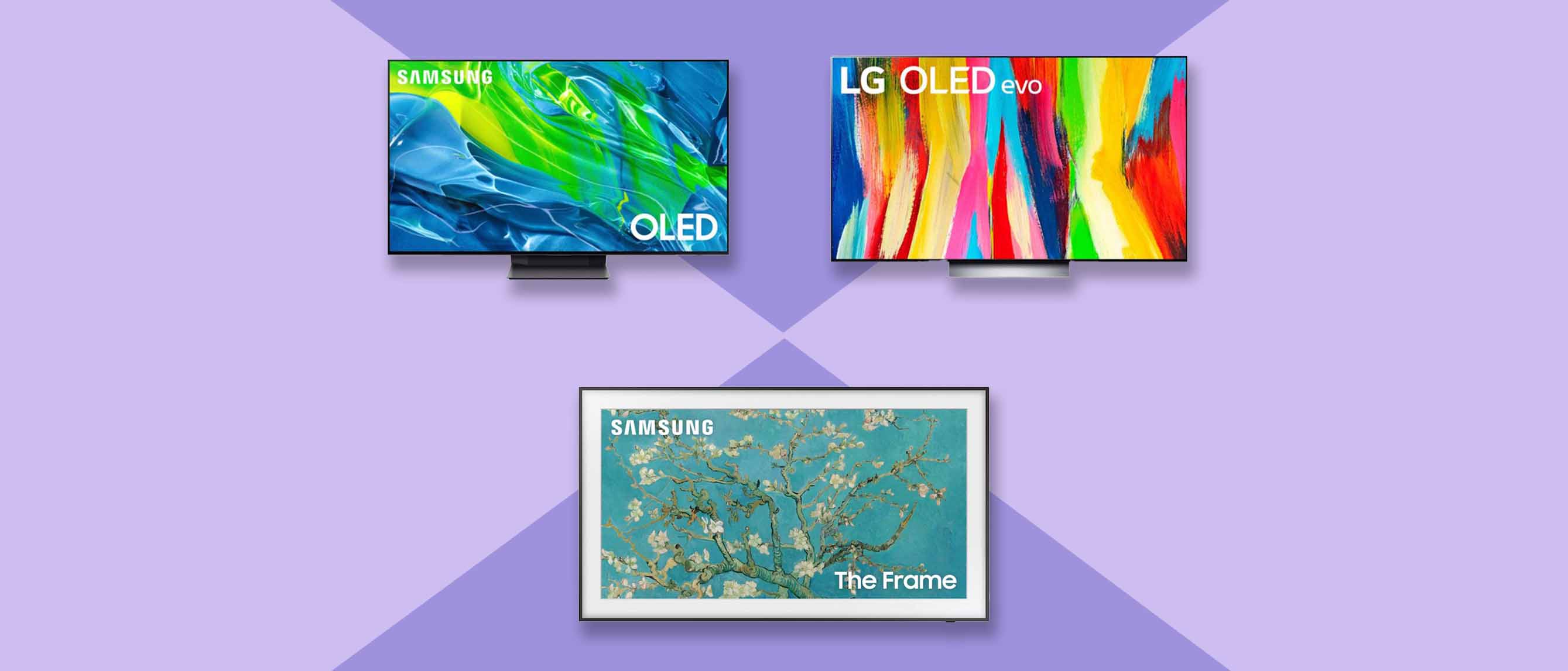 three 55-inch TVs from Samsung and LG