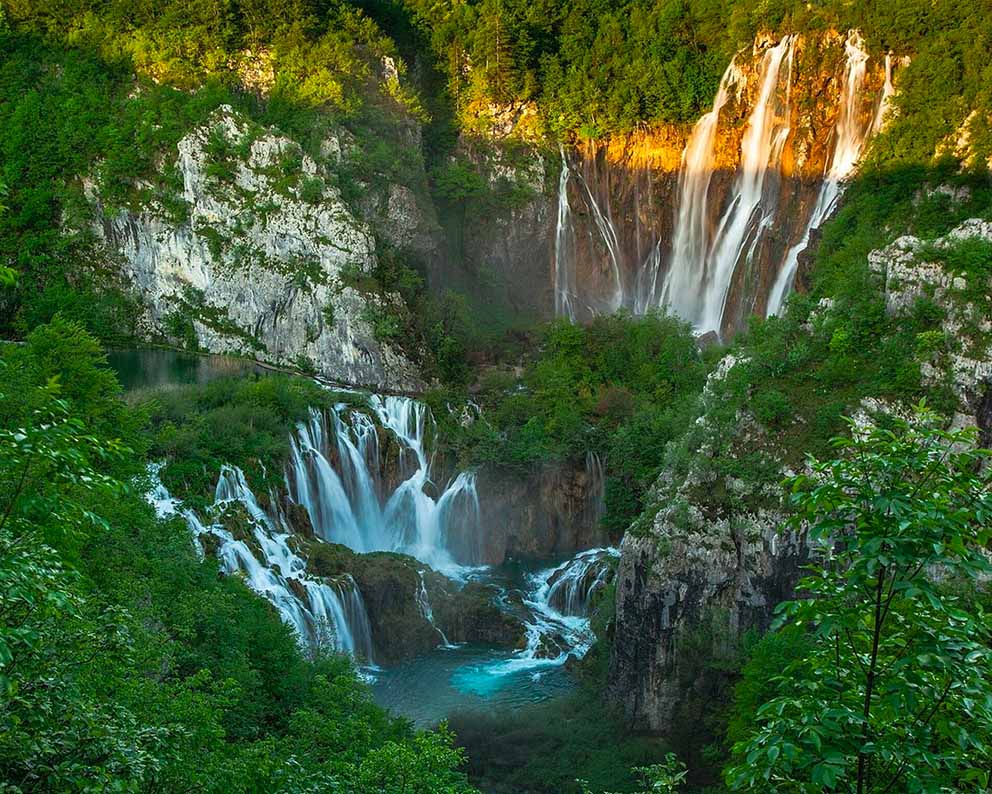 waterfall at plitvice lakes national park