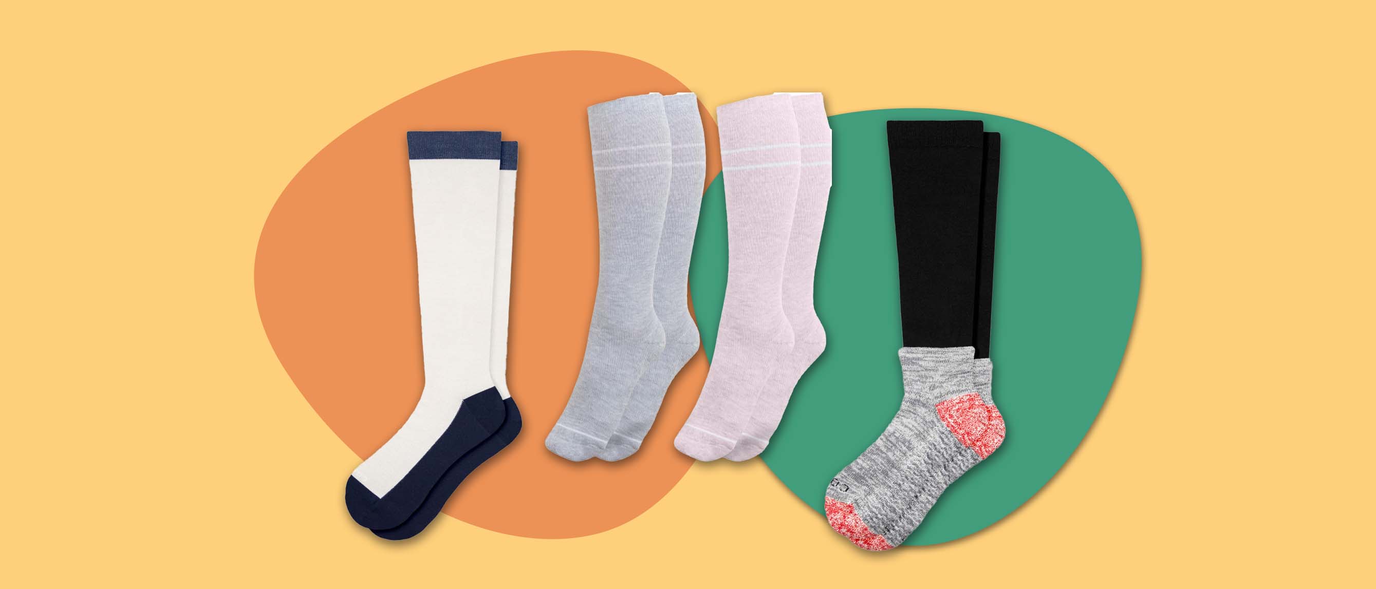 Image of four pairs of compression socks
