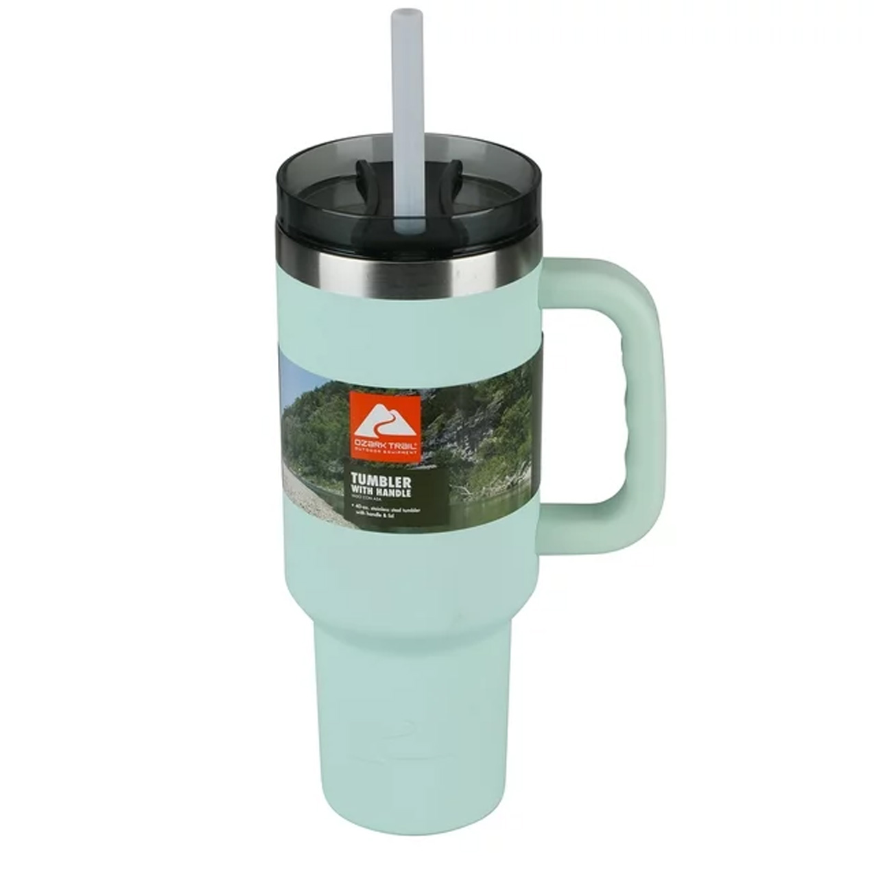 Ozark Trail 40oz Vacuum Insulated Stainless Steel Tumbler in baby blue 