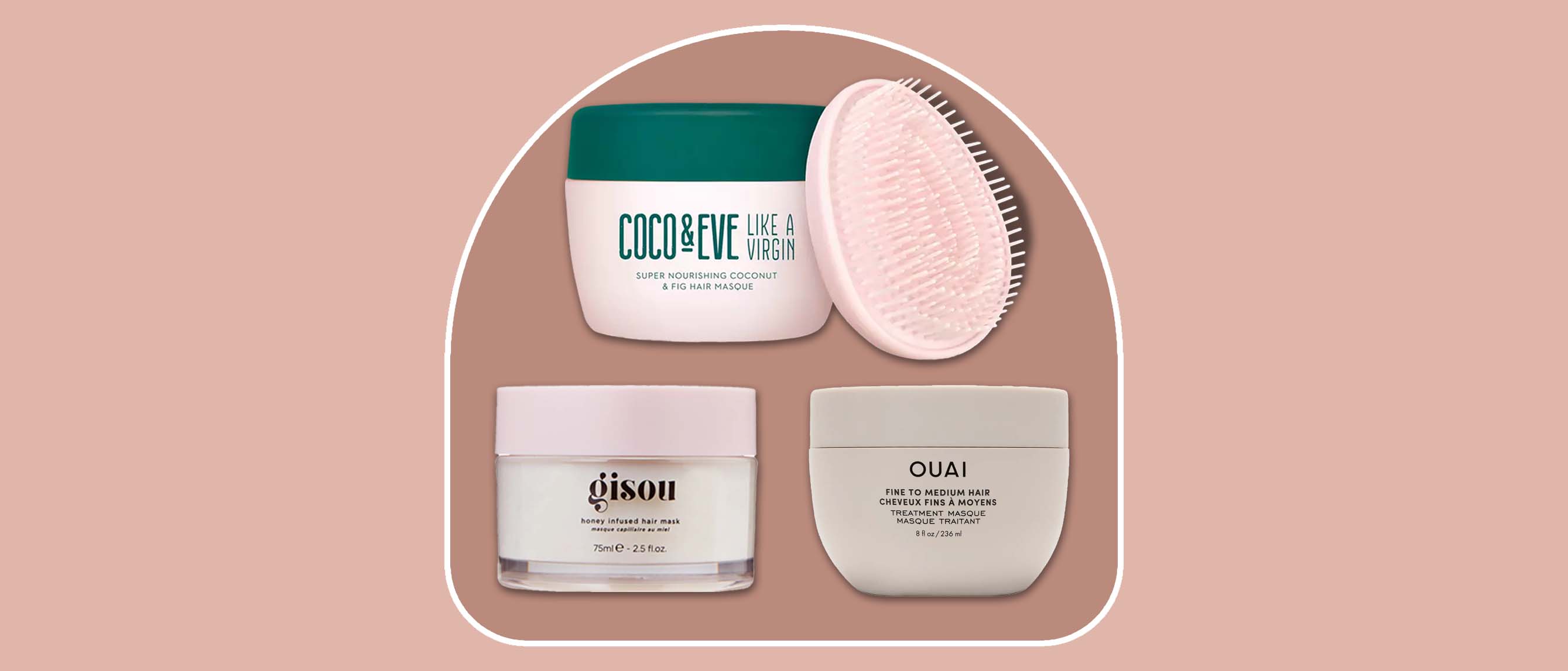 three of the best hair masks including Gisou, OUAI and Coco & Eve