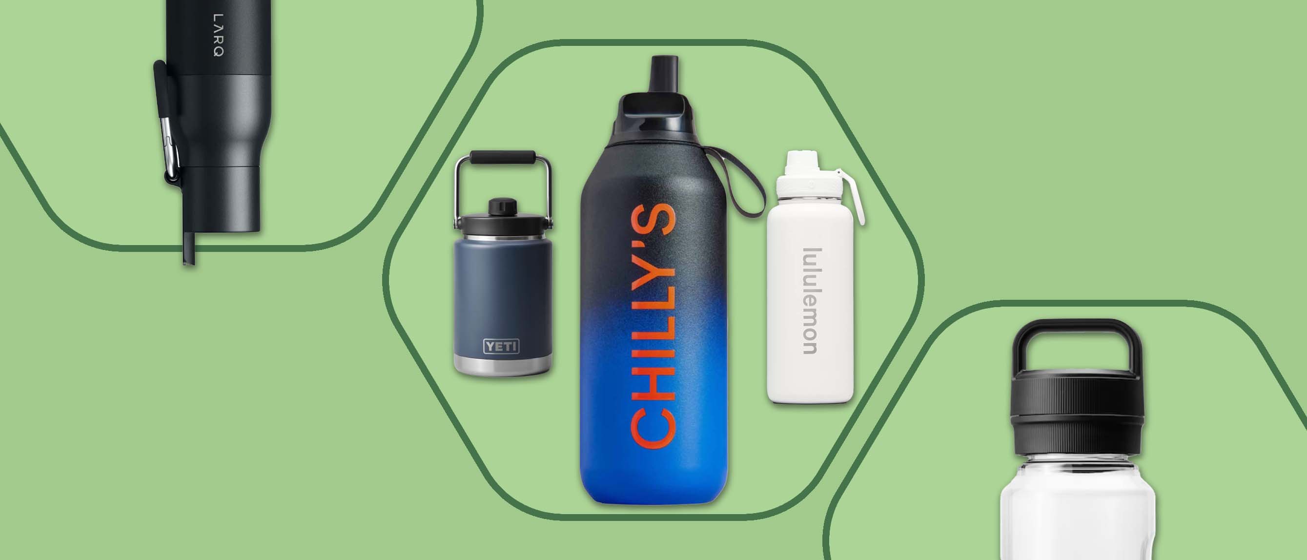 five of the best travel water bottles including Chilly's and lululemon