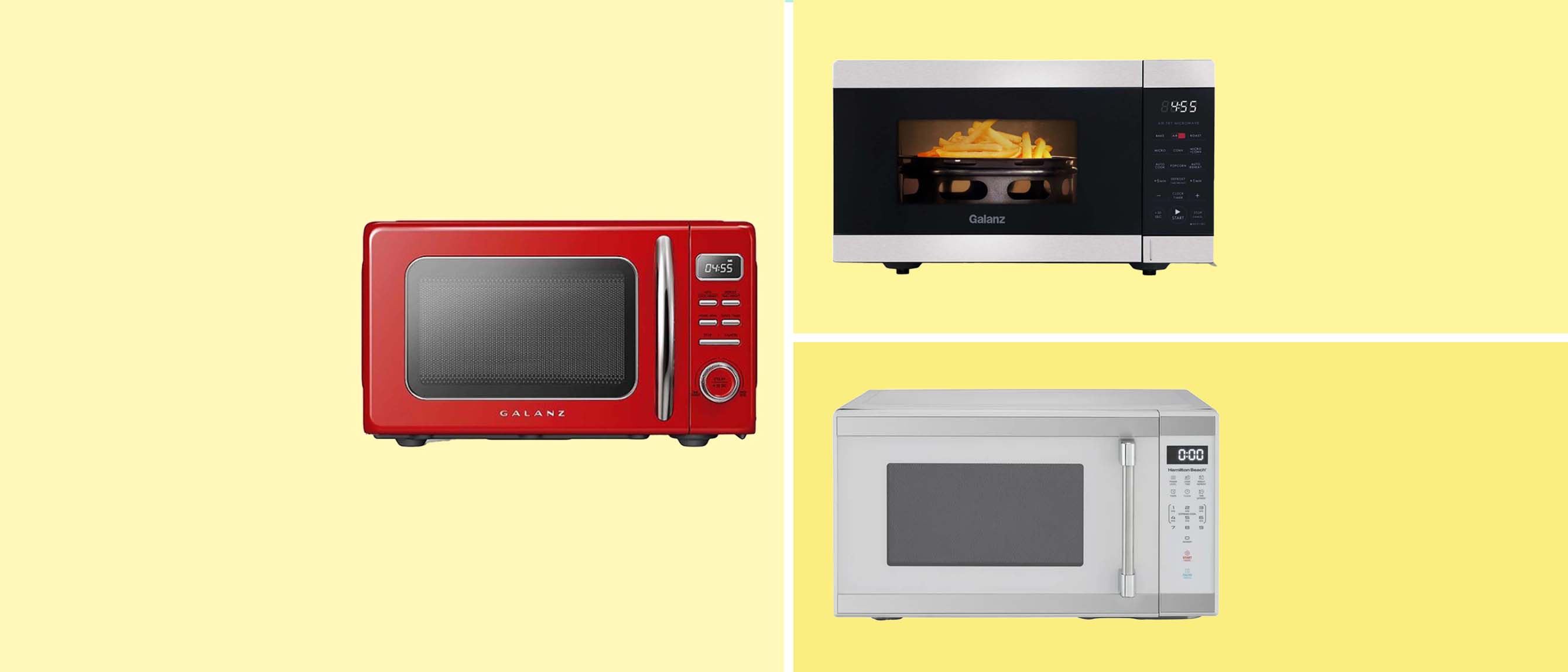 three of the best microwaves including retro, black and silver choices