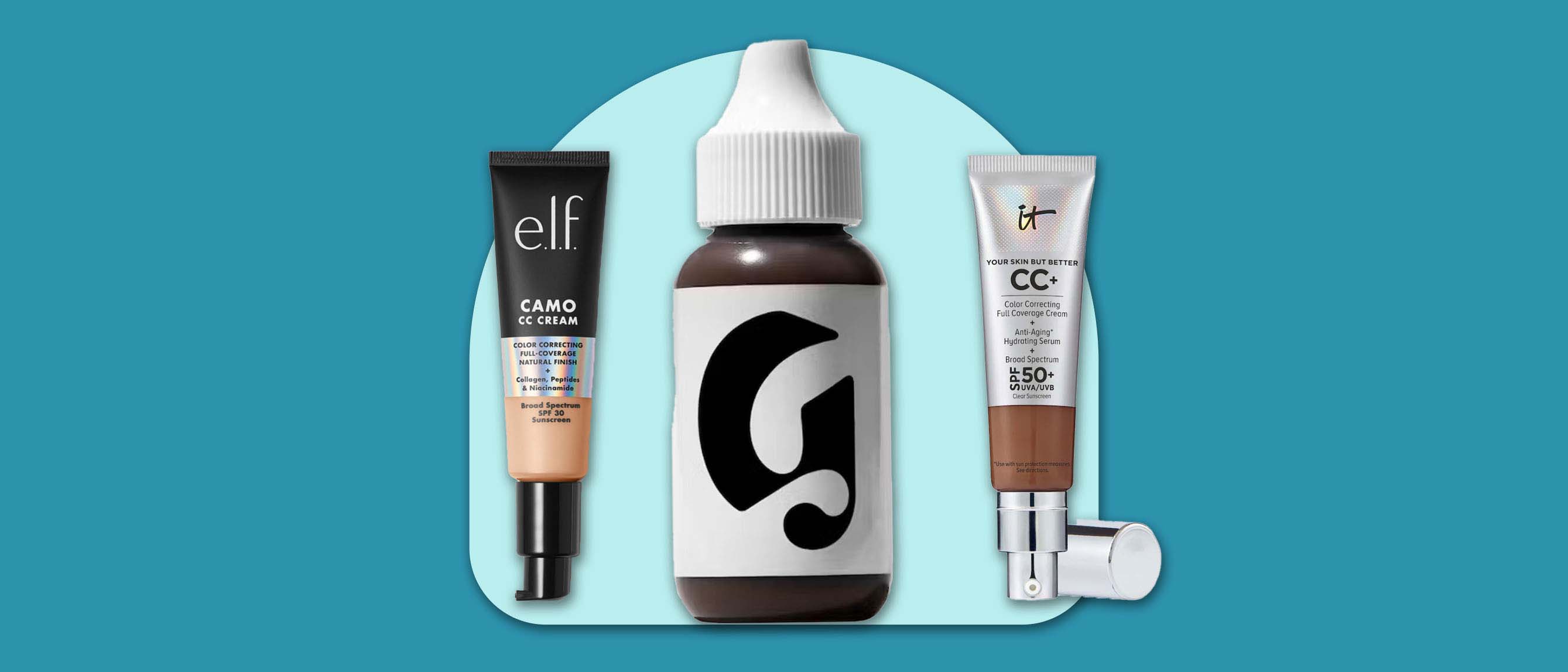 Image of 3 CC creams including glossier, it and elf