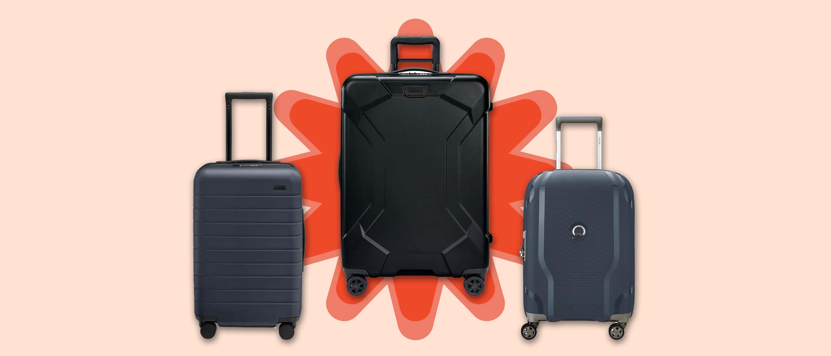 Three lightweight hardside luggage