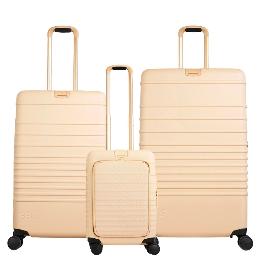 beis luggage set in beige