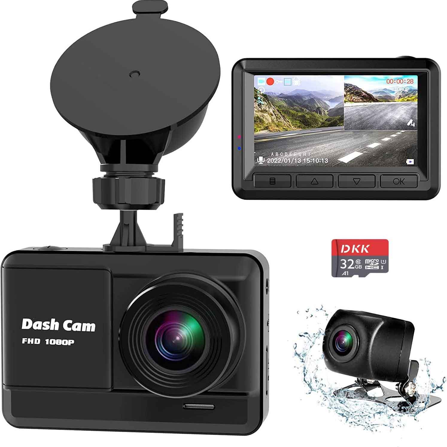 DKK mini dual dash cam with screen