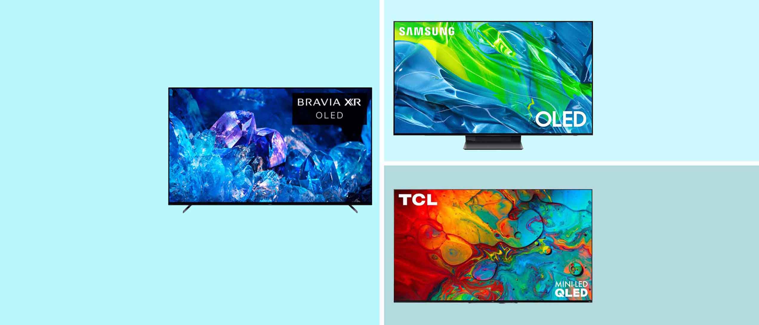 three of the best 65 inch TVs including Sony, TCL, Samsung