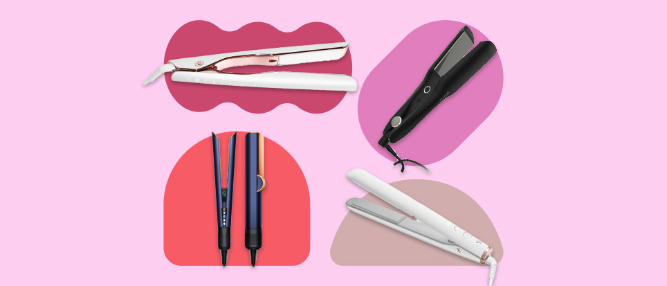 image of four hair straightener including Dyson and GHD