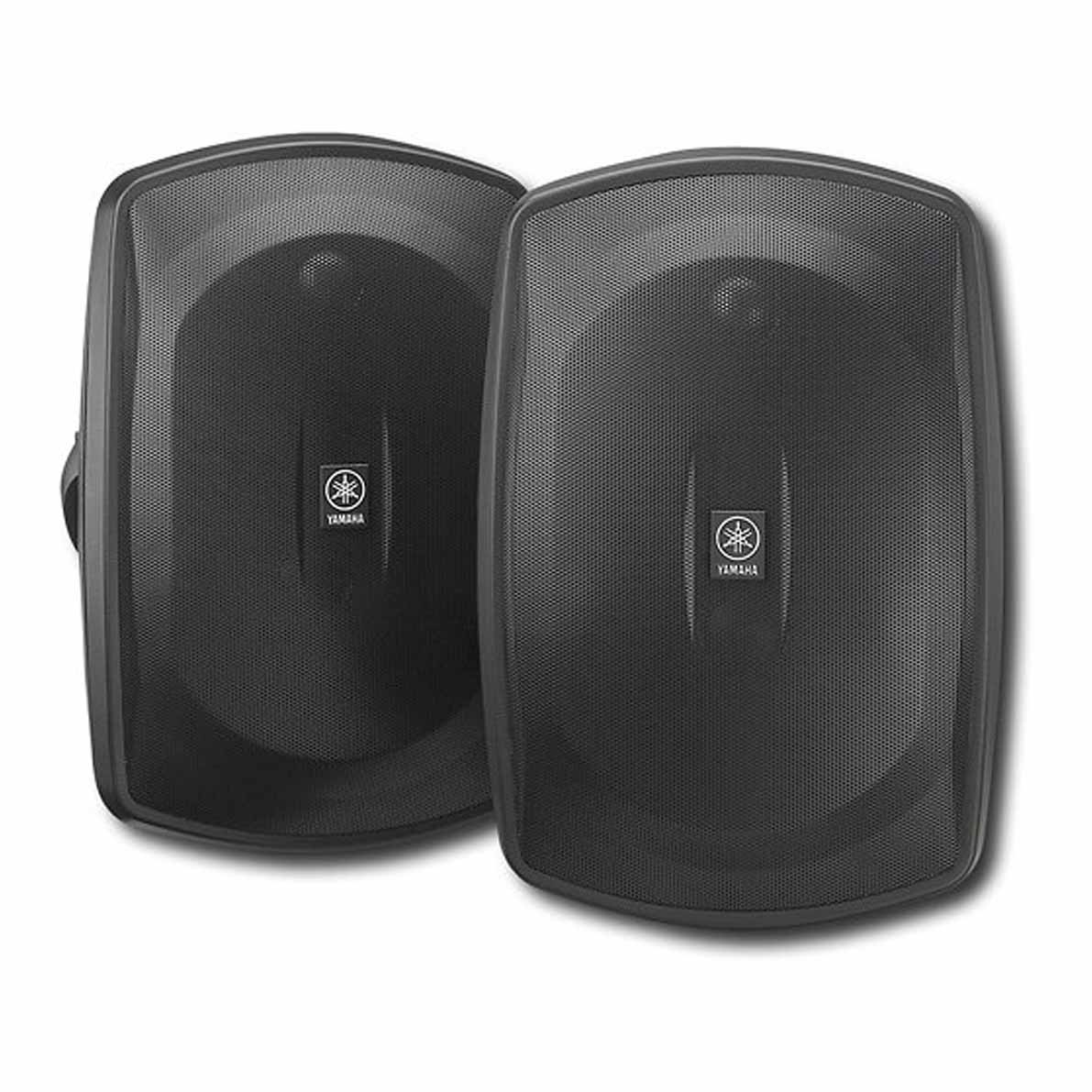 two large All-Weather Outdoor Speakers in all black 