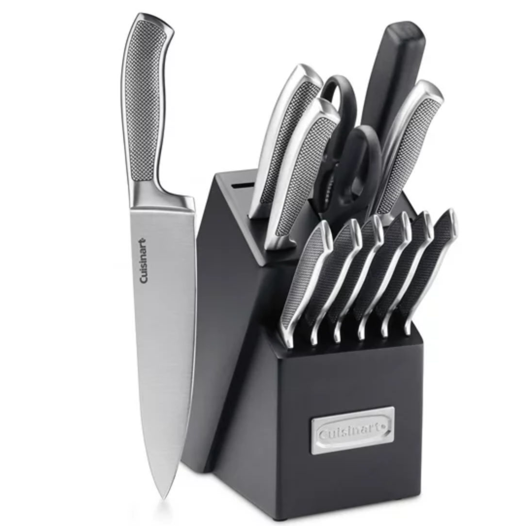 Black and silver Cuisinart Graphix 13 Piece Knife Block Set