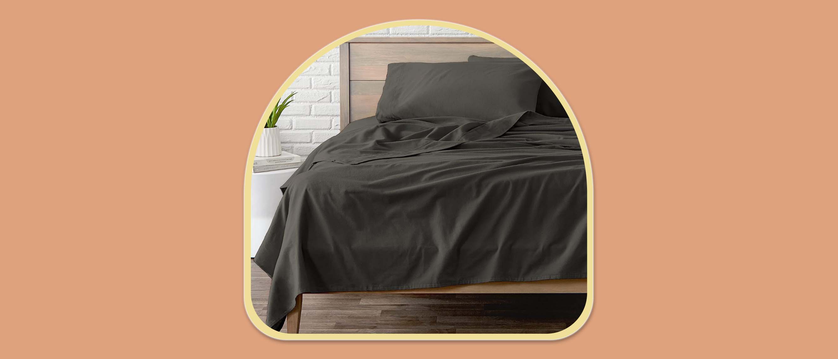 Black flannel sheet in bedroom setting