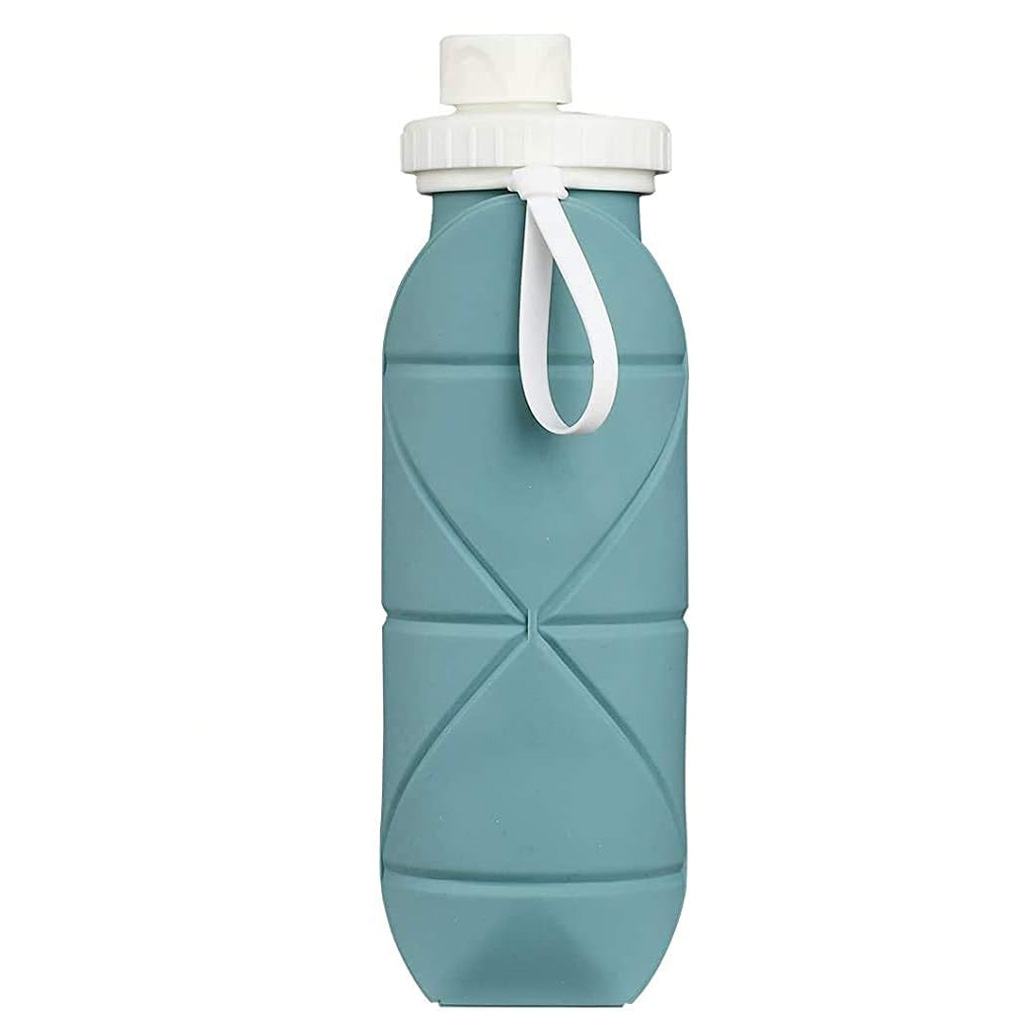 SPECIAL MADE Collapsible Water Bottles in blue with white lid
