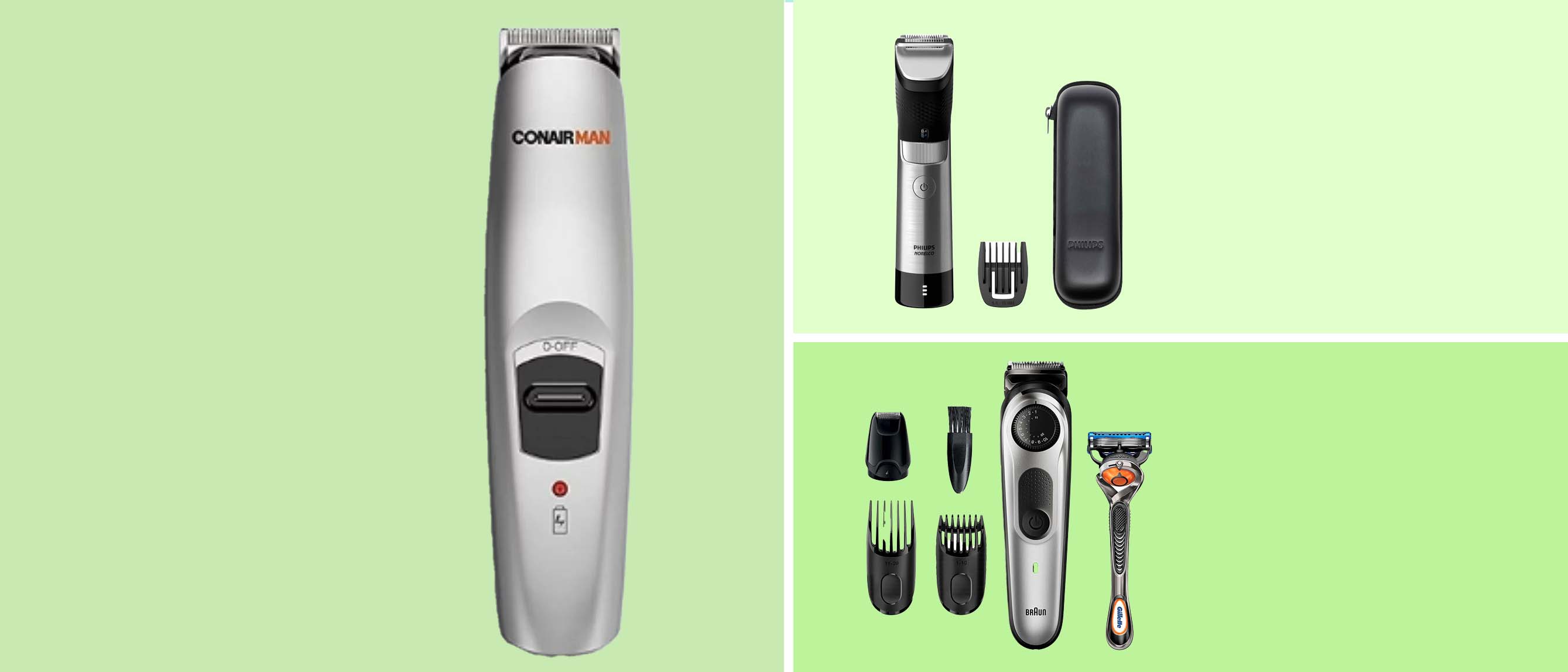 three of the best beard trimmers for men including Gillette