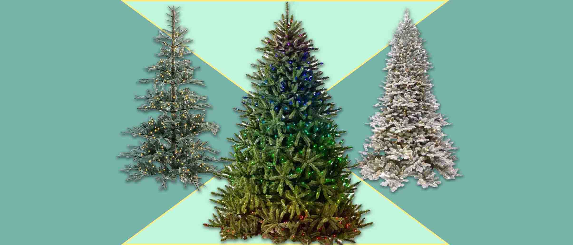 three of the best artificial Christmas trees of the year including a full shape, white tree and pre-strung tree