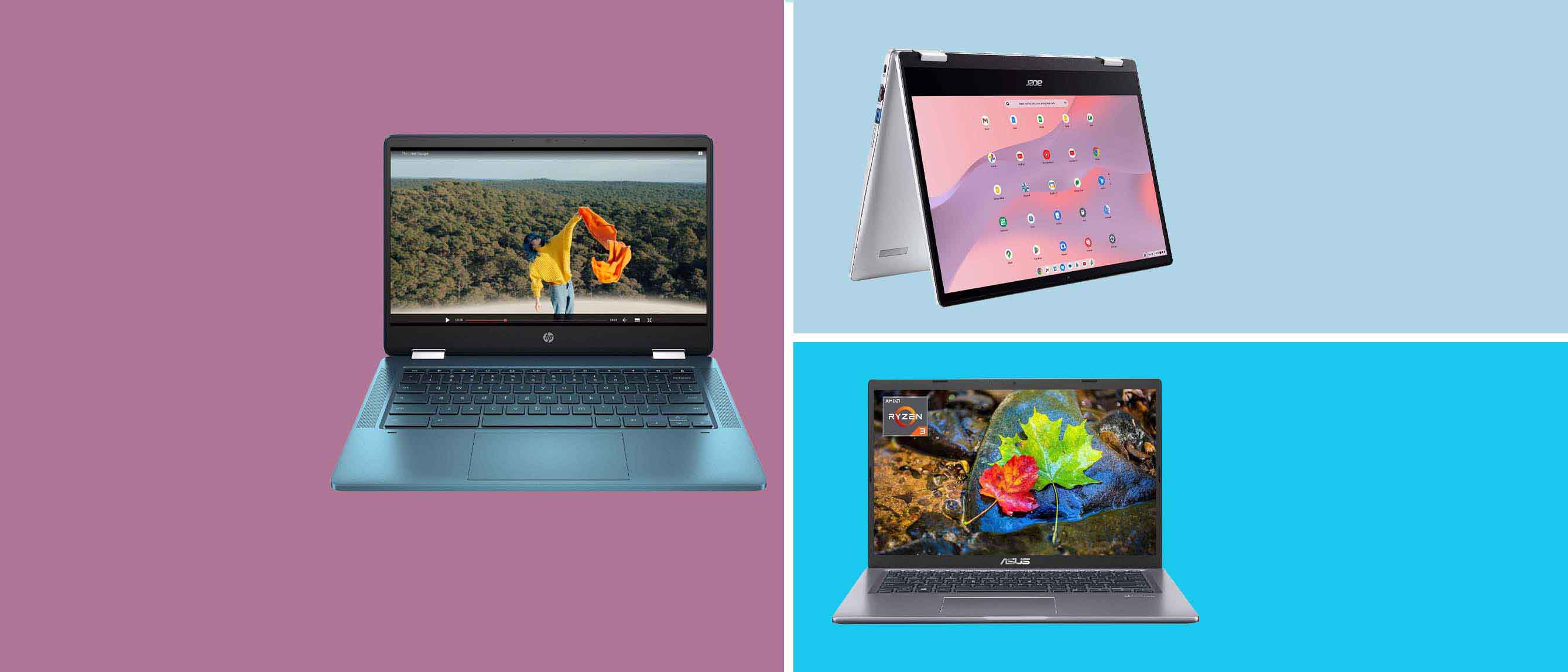 laptops from hp, asus and acer