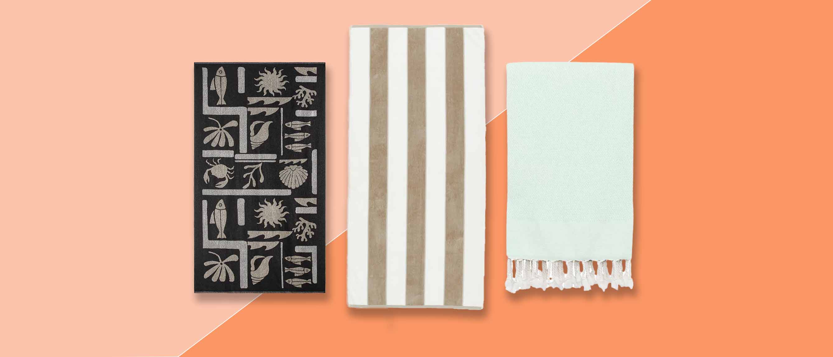 three beach towels from Zara, H&M and Macy's