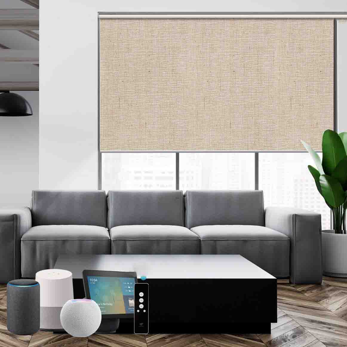 SmartWings  Roller Shades in living room setting