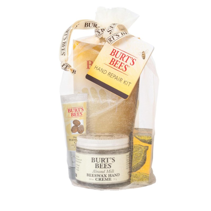 Burt's Bees Hand Care Gift Set wrapped in an organza bag