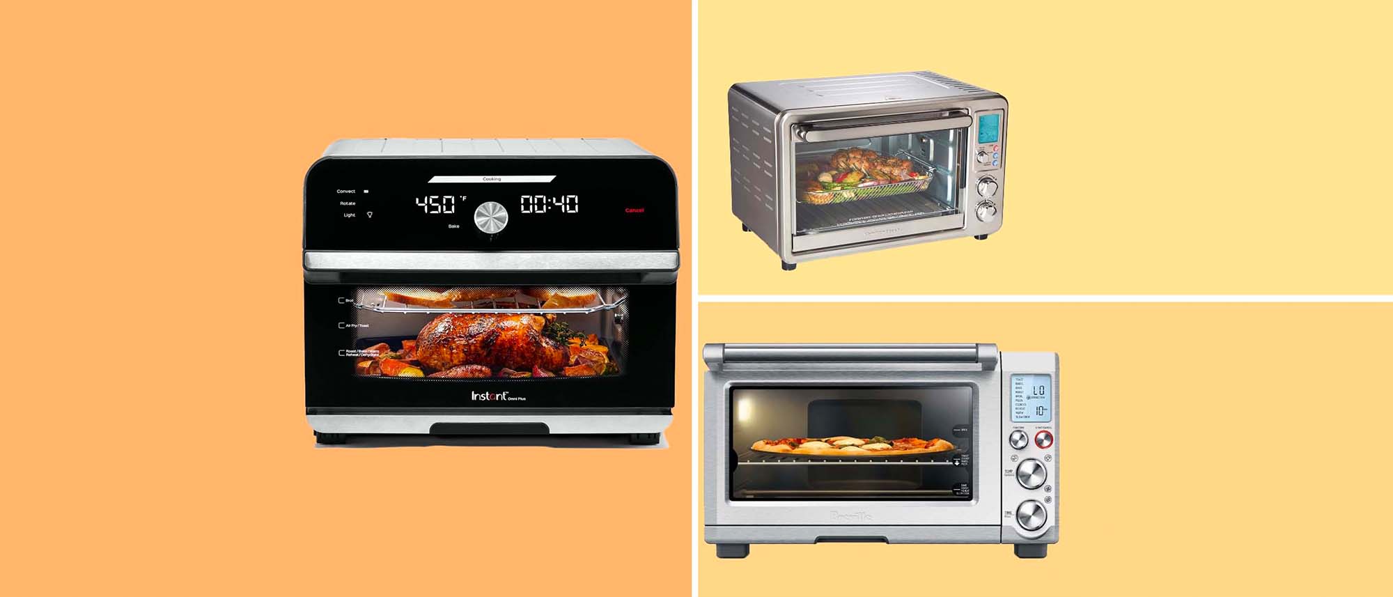 Image of three air fryer oven toaster