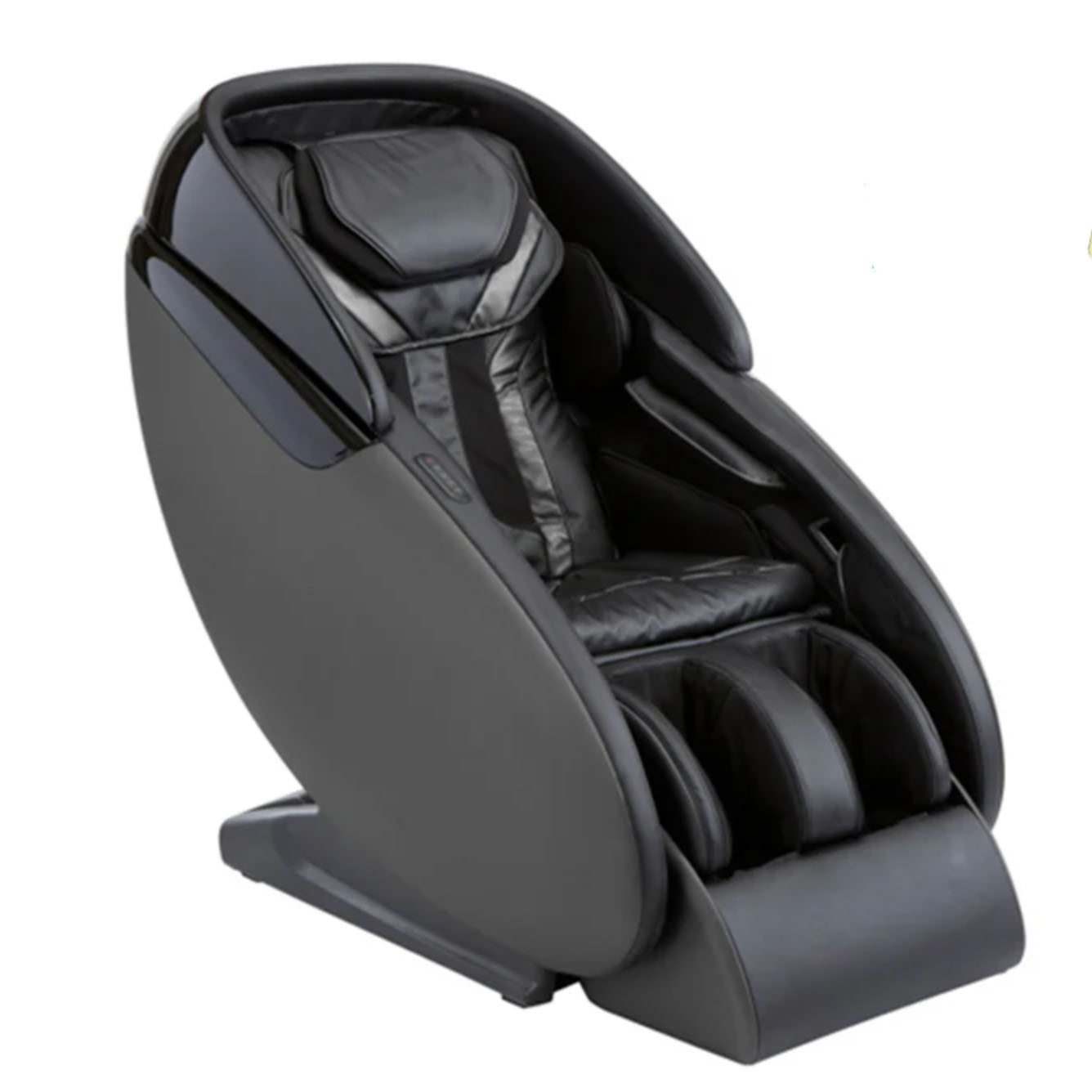 Side-view of black massage chair