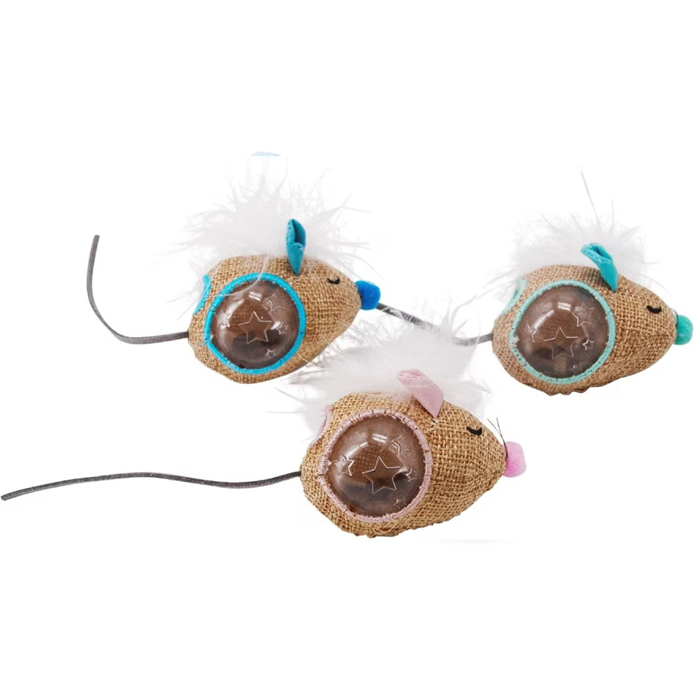 3 hide and treat cat toys 