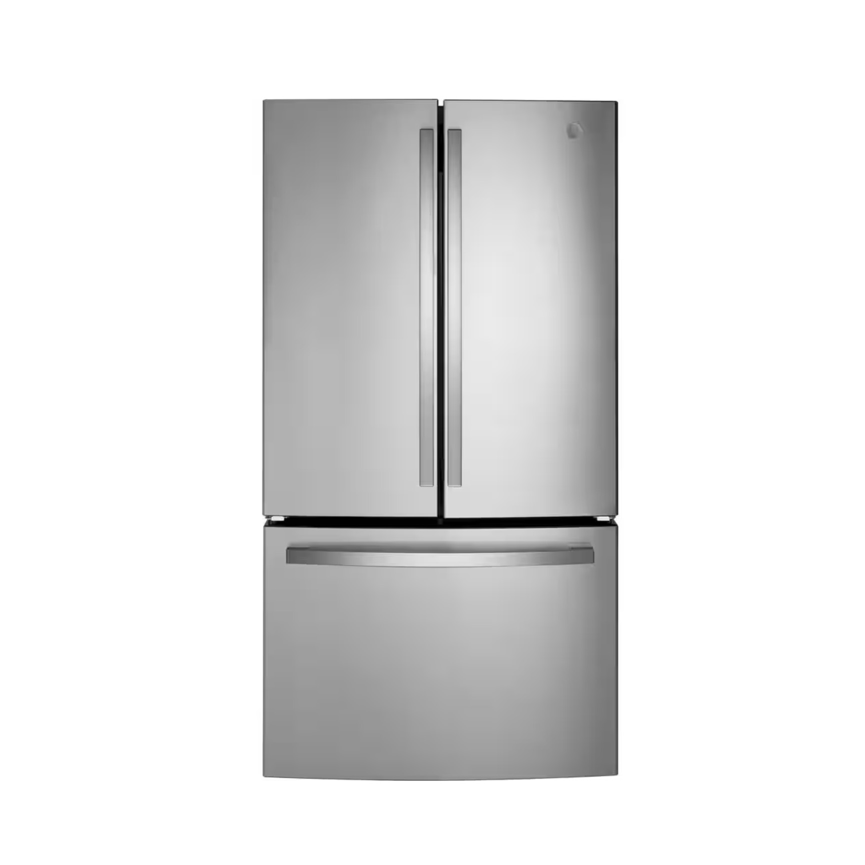 GE 27 cu. ft. French Door Refrigerator in silver with Fingerprint Resistant Stainless with Internal Dispenser