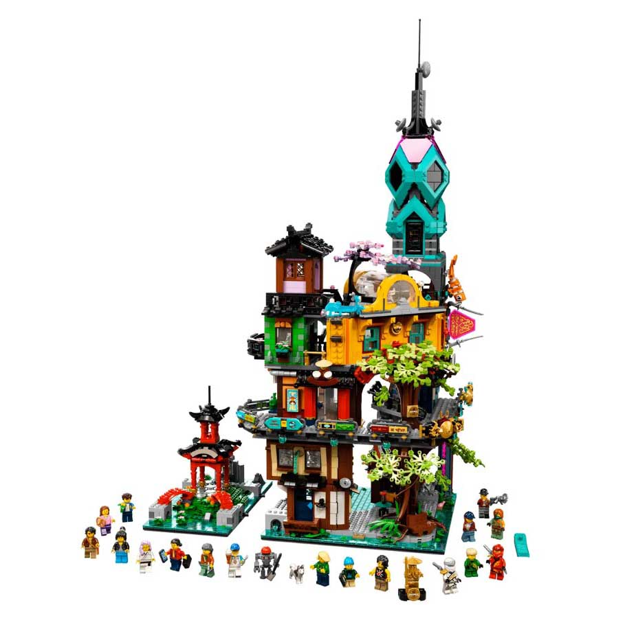 Ninja characters and a castle from LEGO