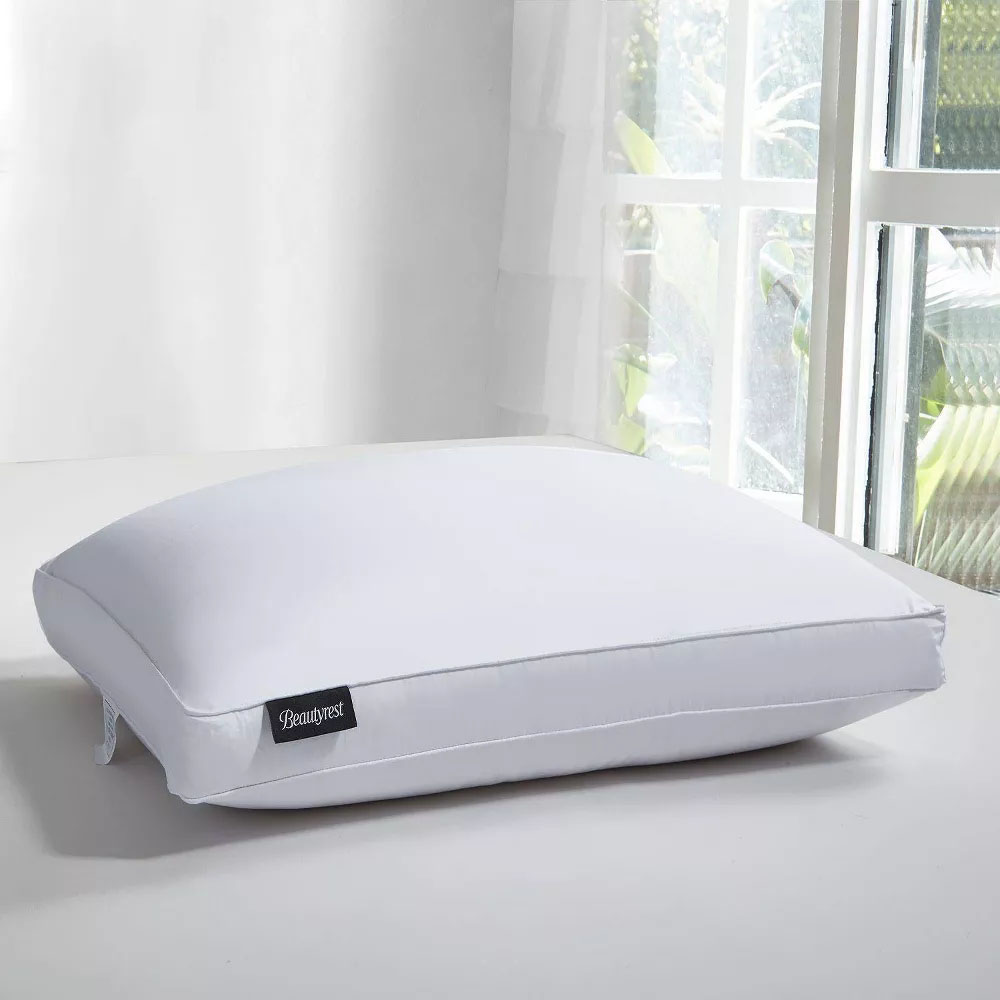the Sateen Cotton Firm European Goose Down Bed Pillow in white