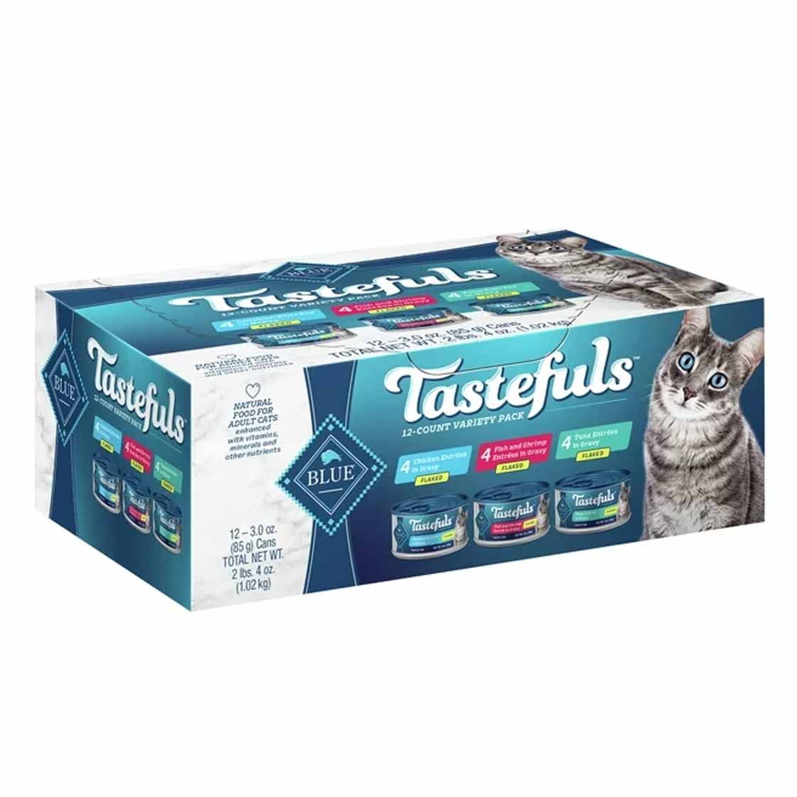 large blue box of Blue Buffalo Wet Cat Food Variety Pack