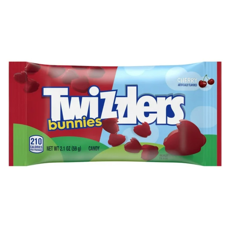 Packet of Twizzlers Cherry Flavored Bunnies Easter Candy 