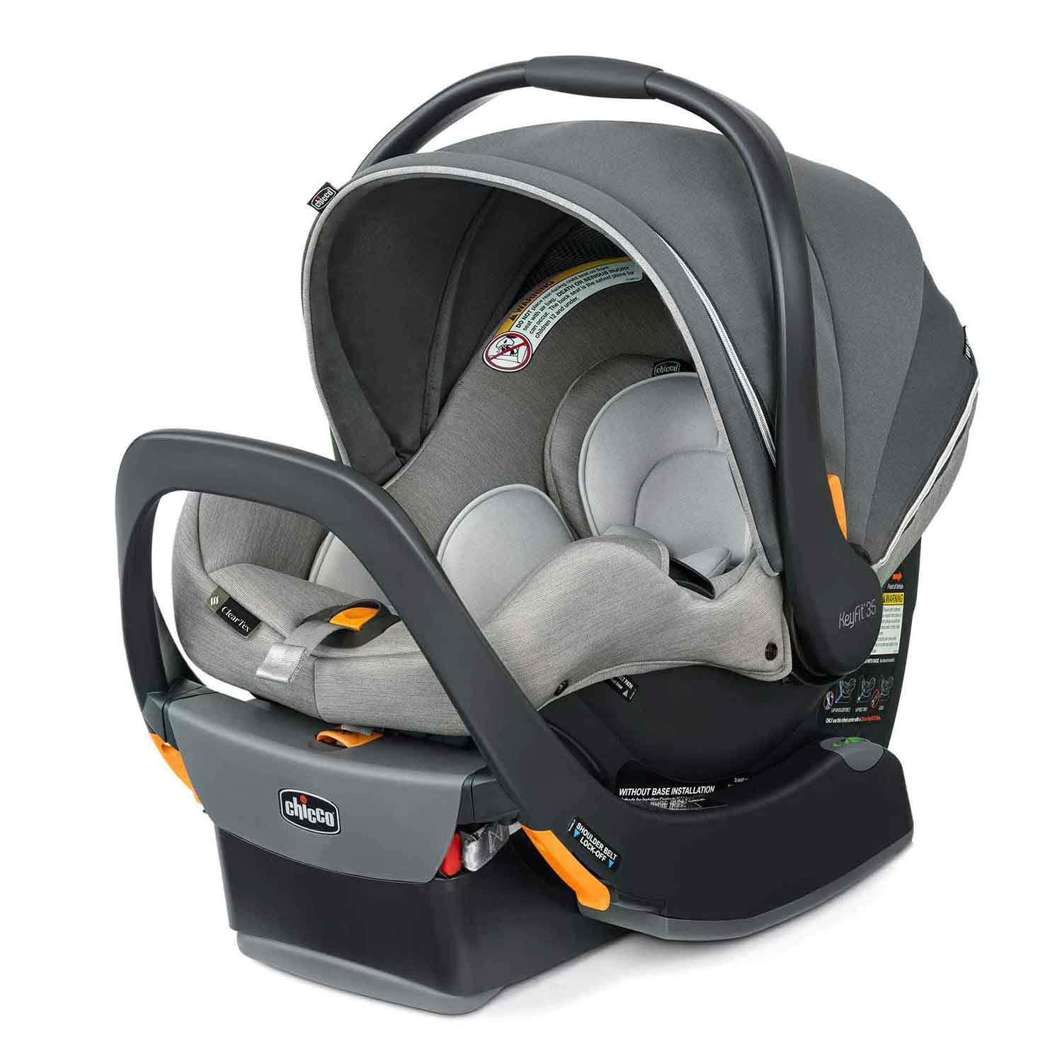 black, grey Infant Car Seat with guard and handle