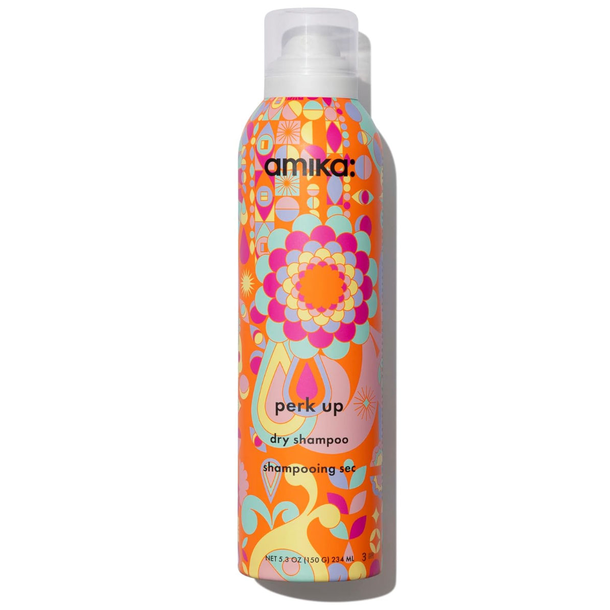amika perk up talc-free dry shampoo in colorful bottle