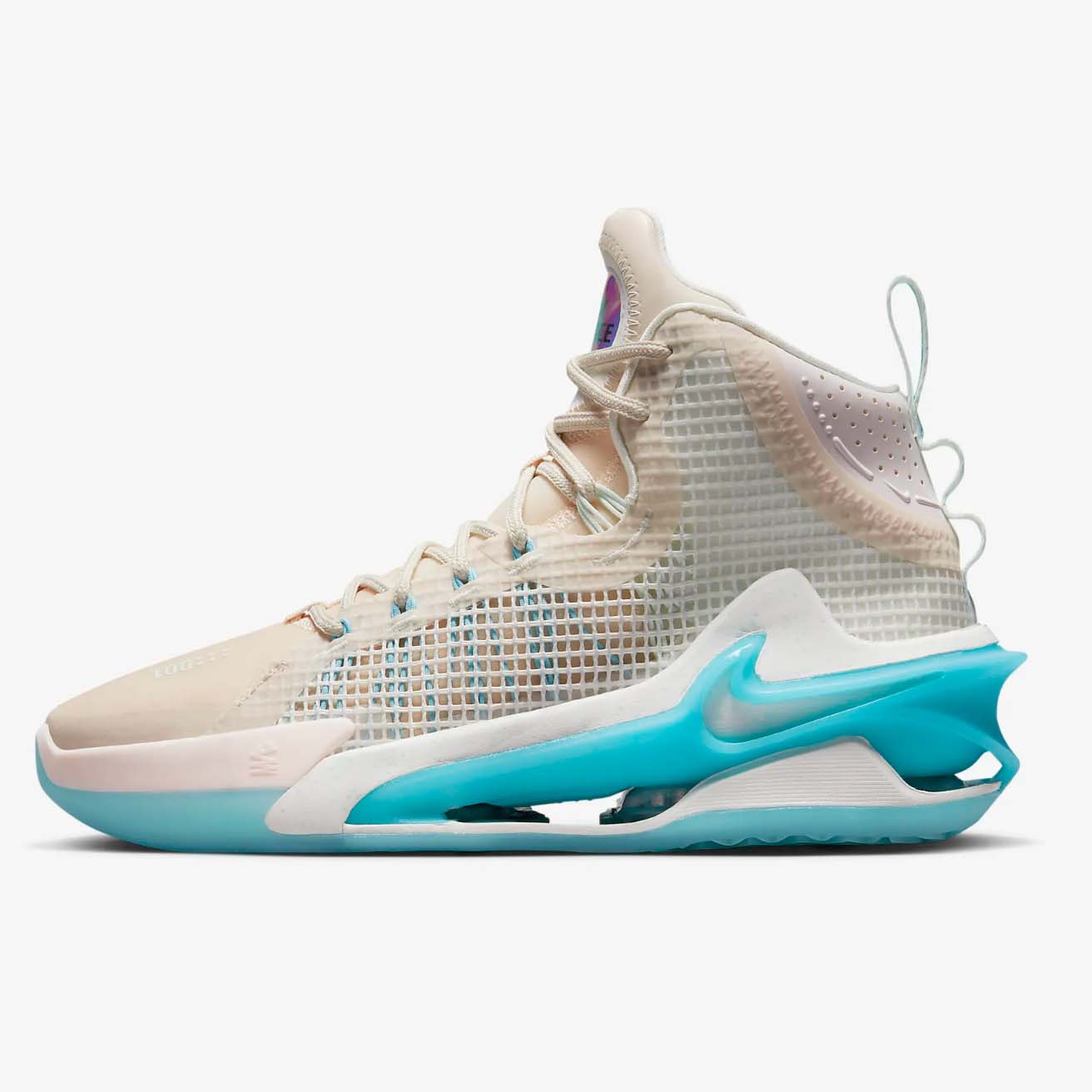 Nike Air Zoom G.T. Jump basketball shoes in blue and pearl white