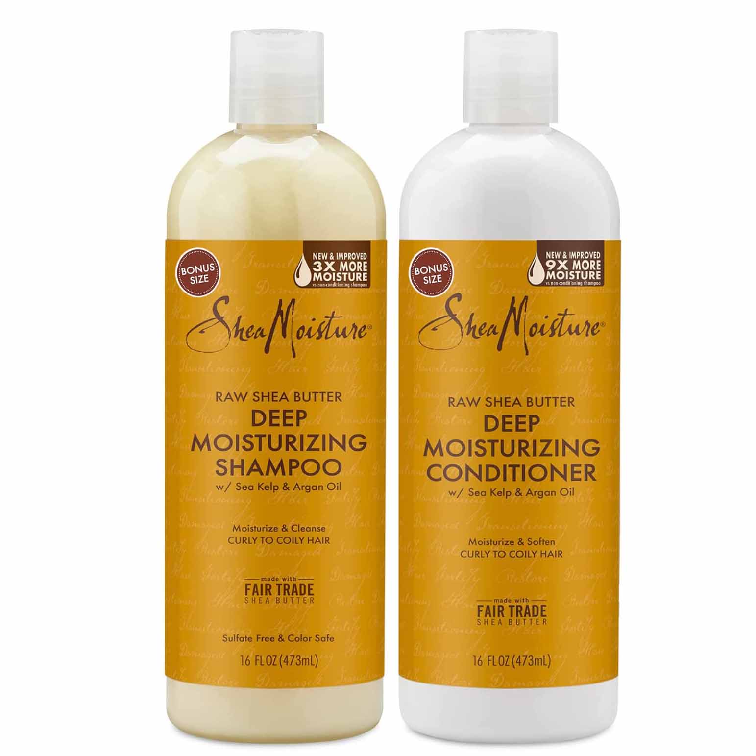 a twin set of Shea Moisture Raw Shea Butter Shampoo and Conditioner