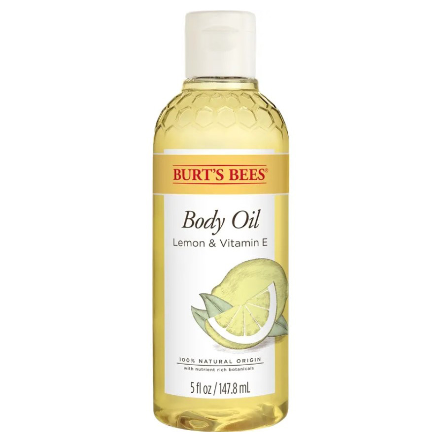 Burt's Bees oil in sheer yellow bottle