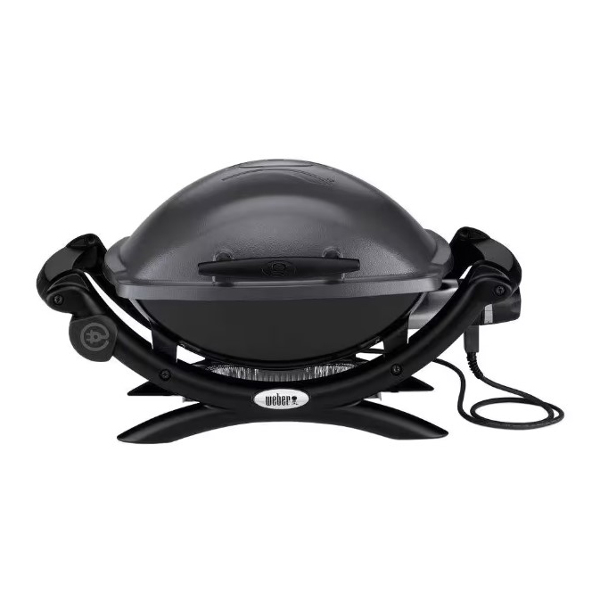 Black wired barbecue grill