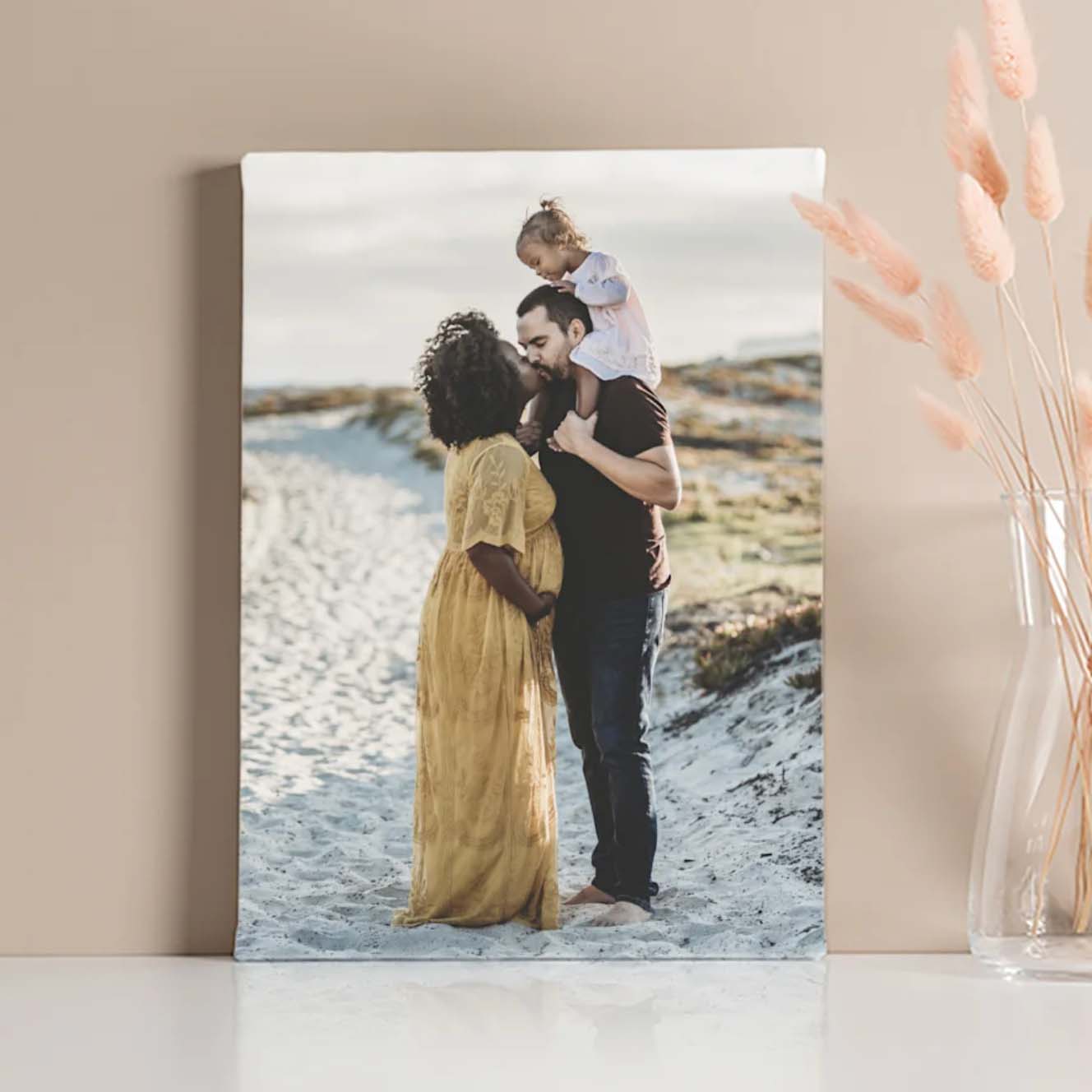 family photo printed on canvas