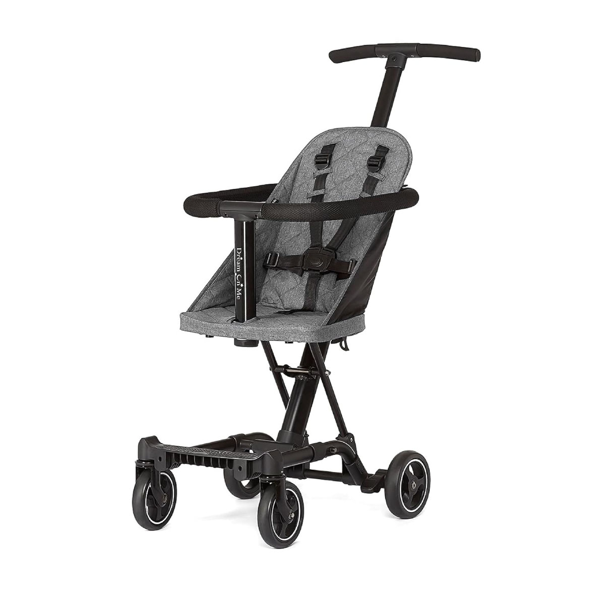 Grey compact stroller without canopy