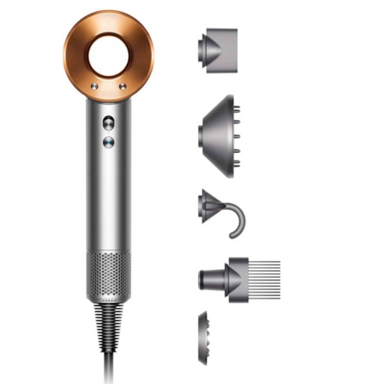 silver and gold Dyson Supersonic Hair Dryer
