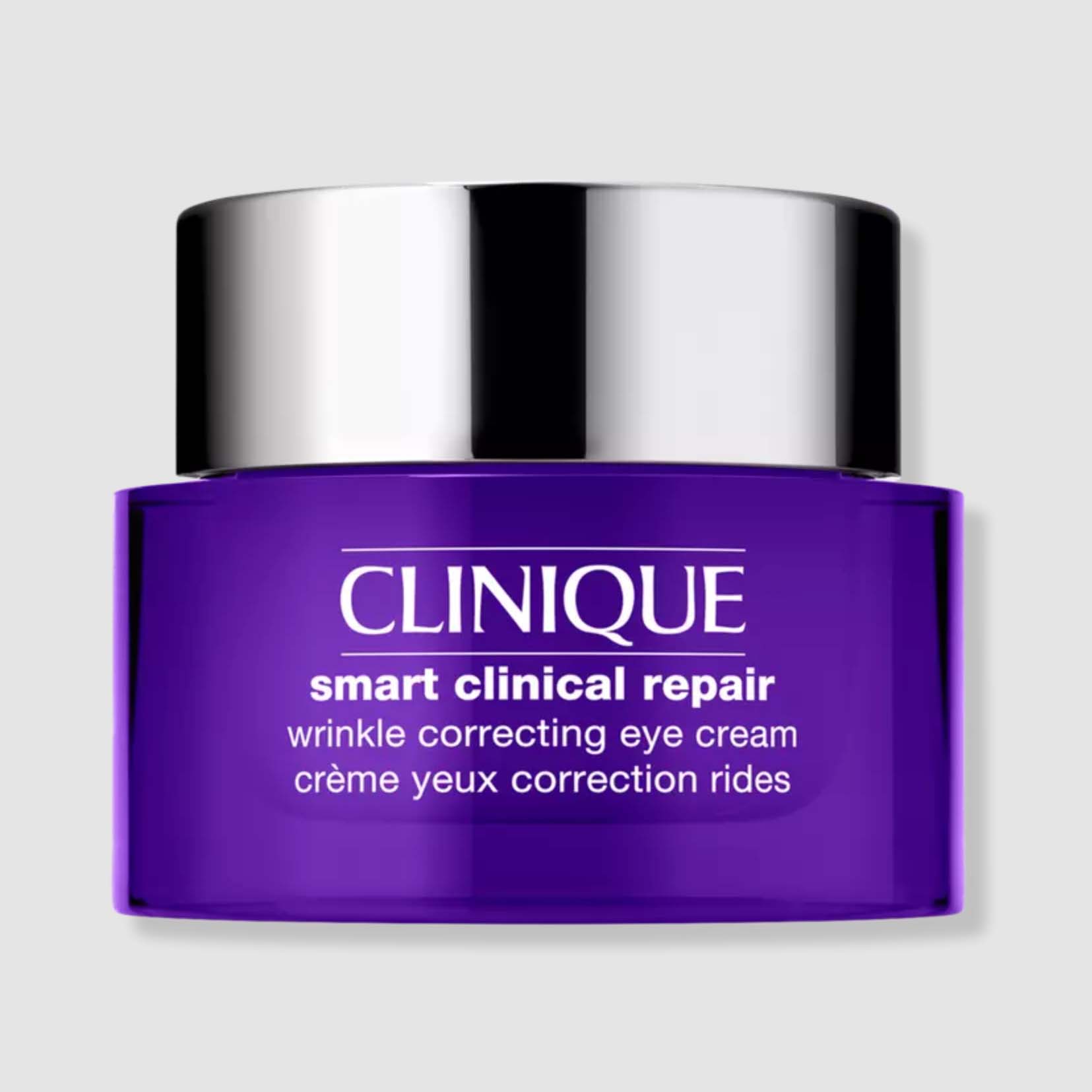 Clinique Smart Clinical Repair Wrinkle Correcting Eye cream in purple tub