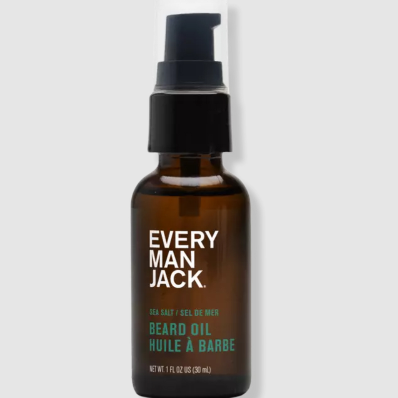 Amber bottle of Every Man Jack Sea Salt Moisturizing Beard Oil