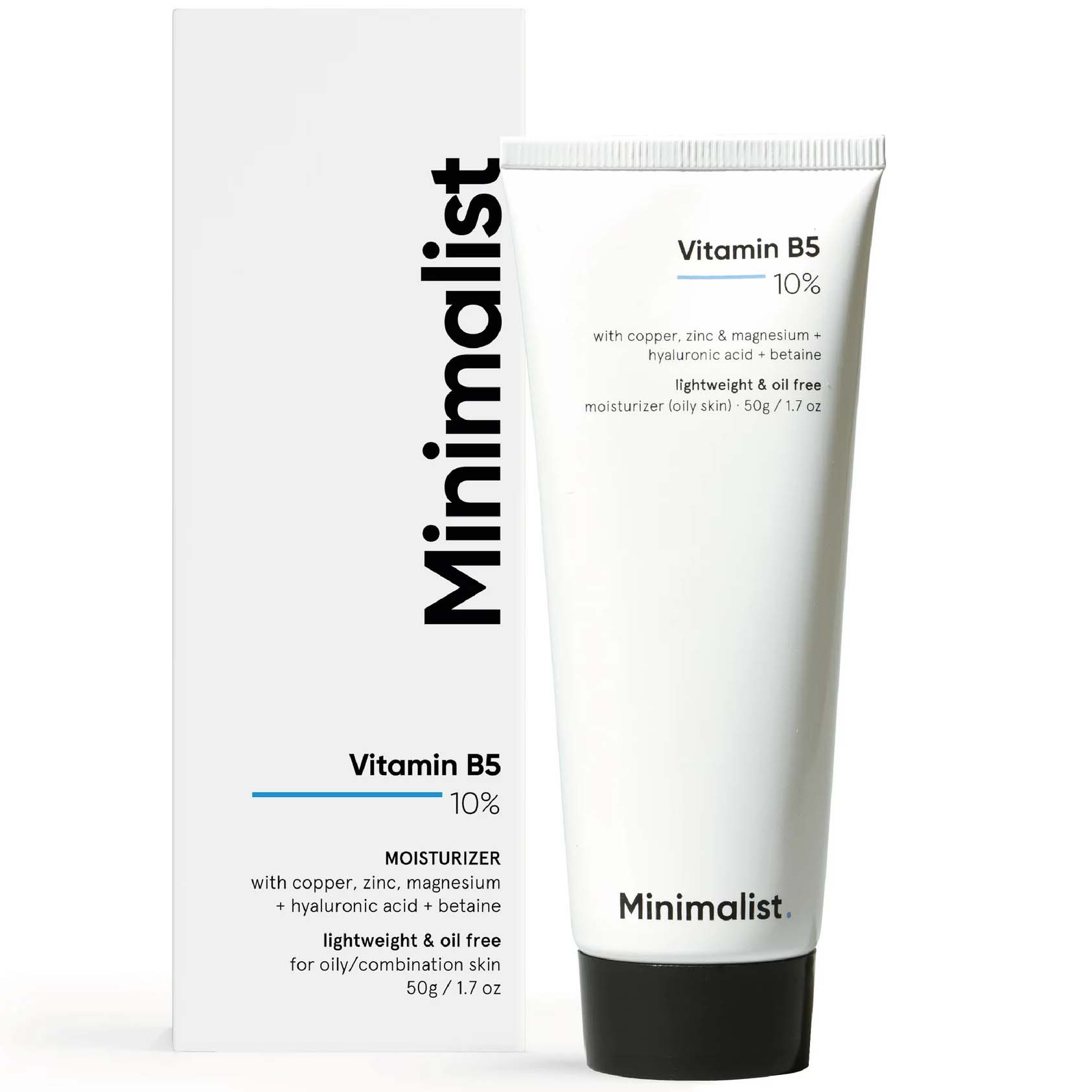 Minimalist 10% Vitamin B5 Oil Free Moisturizer with Zinc, Copper, Magnesium & HA for Oily skin