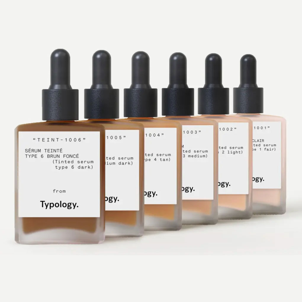Image of Typology CC cream in a bottle with different shades