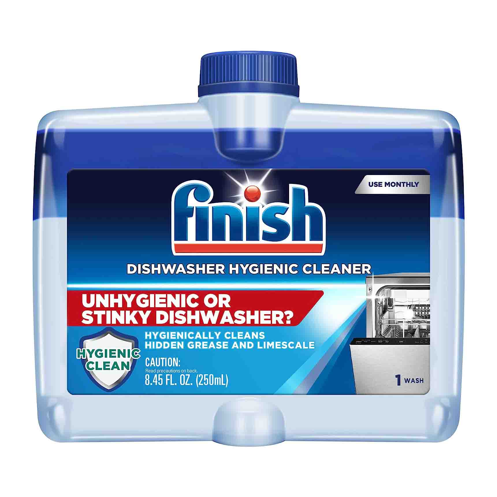 tub of Finish Dual Action Dishwasher liquid cleaner