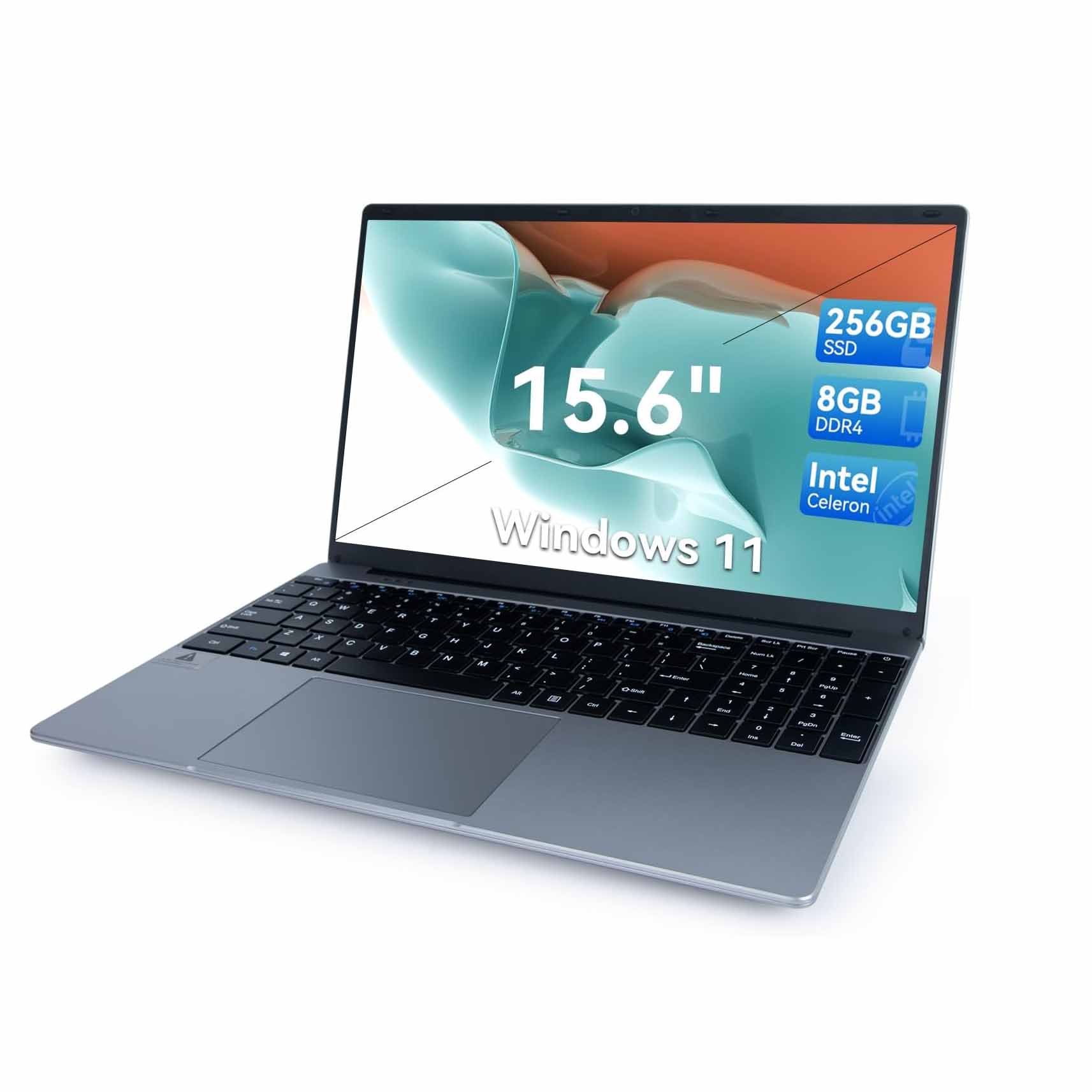 ANMESC 15.6 inch Laptop Computer with blue and orange display screen