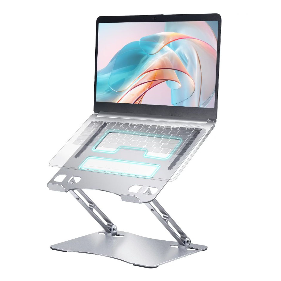 grey desk converter with laptop