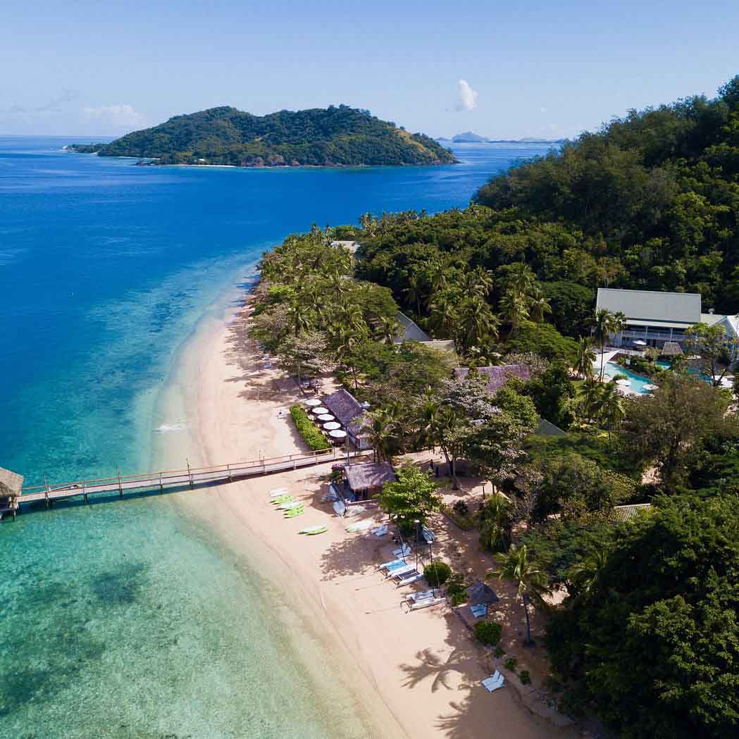 Beach view of Malolo Resort