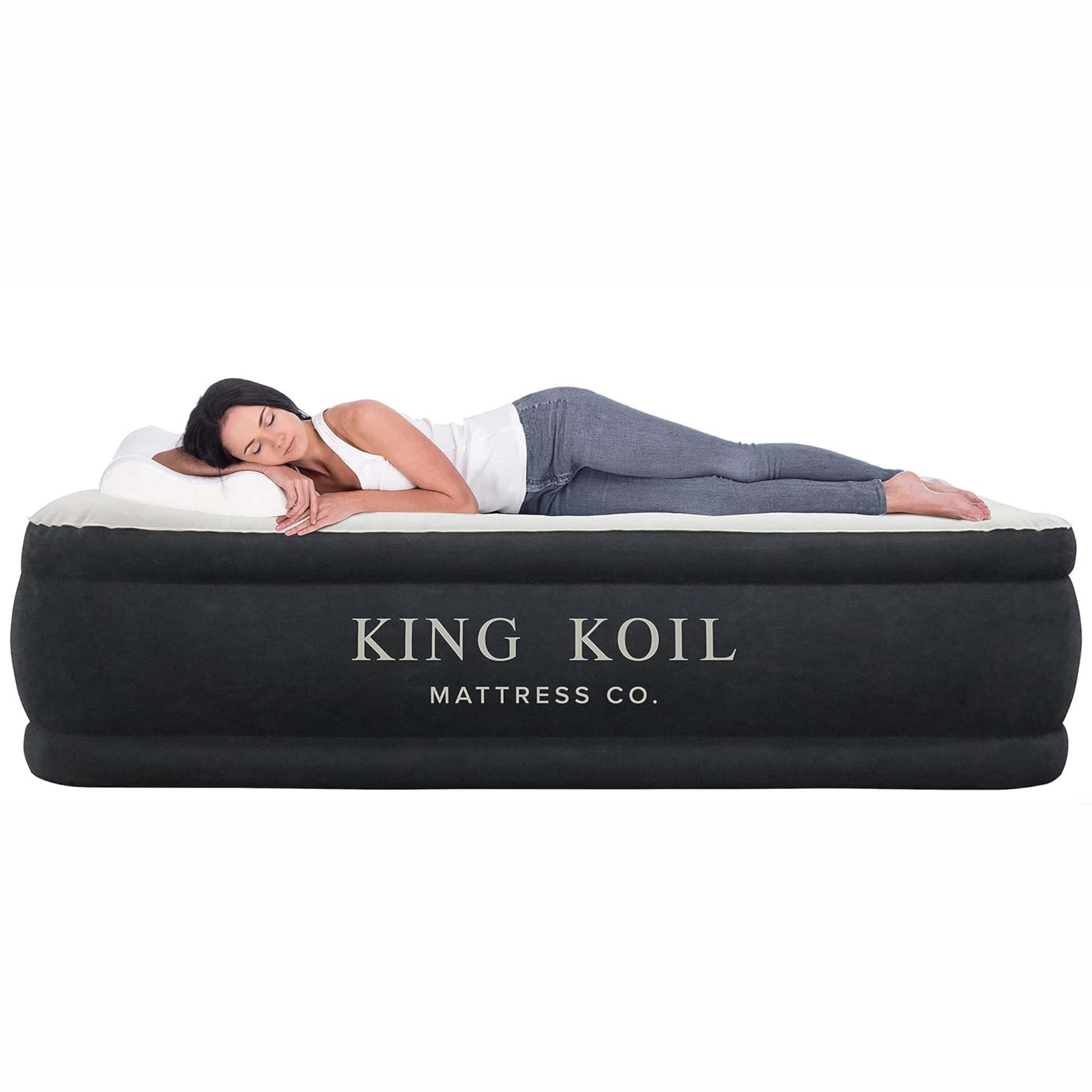 Woman sleeping on air mattress